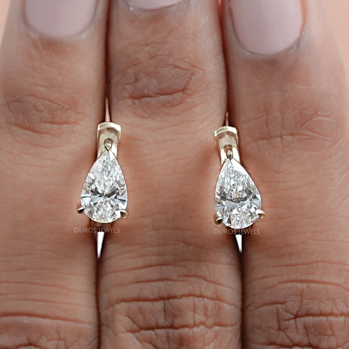 Pear Lab Diamond Hoop Earring