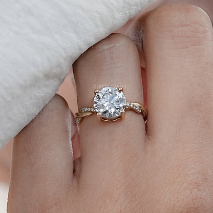 Twisted Round Cut Lab Created Diamond Anniversary Ring Rings