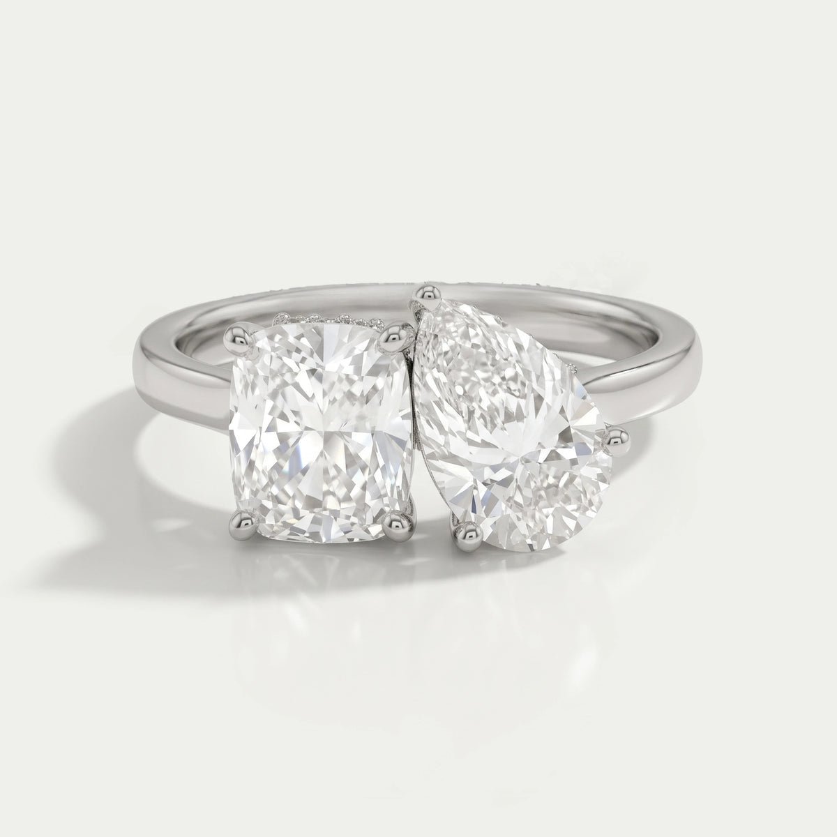 Pear And Cushion Cut Hidden Halo Toi Moi Ring Rings