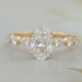 front view of old mine moval cut lab diamond solitaire accent engagement ring