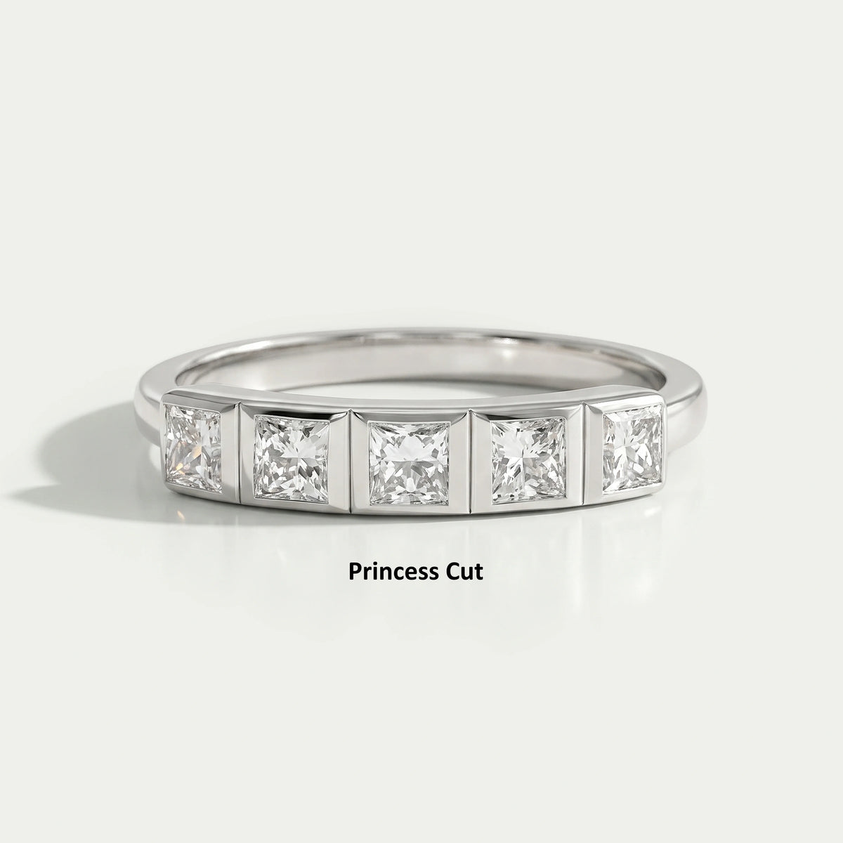 Five Stone Lab Diamond Bezel Set Ring Ring