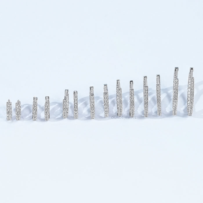 Lab Grown Round Diamond Hoop Earrings