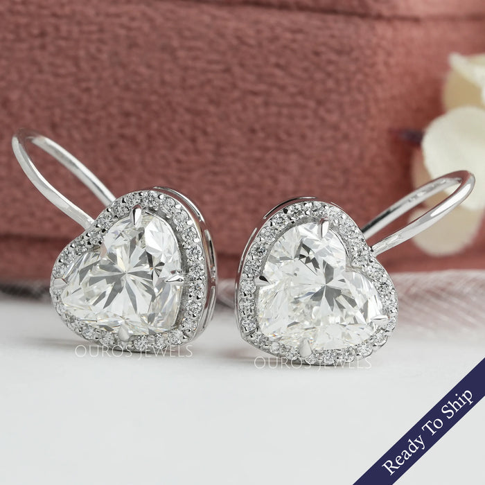 Boucles d'oreilles pendantes en diamants taillés en laboratoire