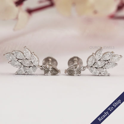 Olive Pear And Marquise Cut Drop Dangle Earring