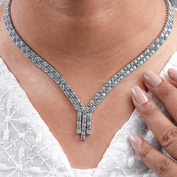 Round Cut Diamond Bridal Necklace