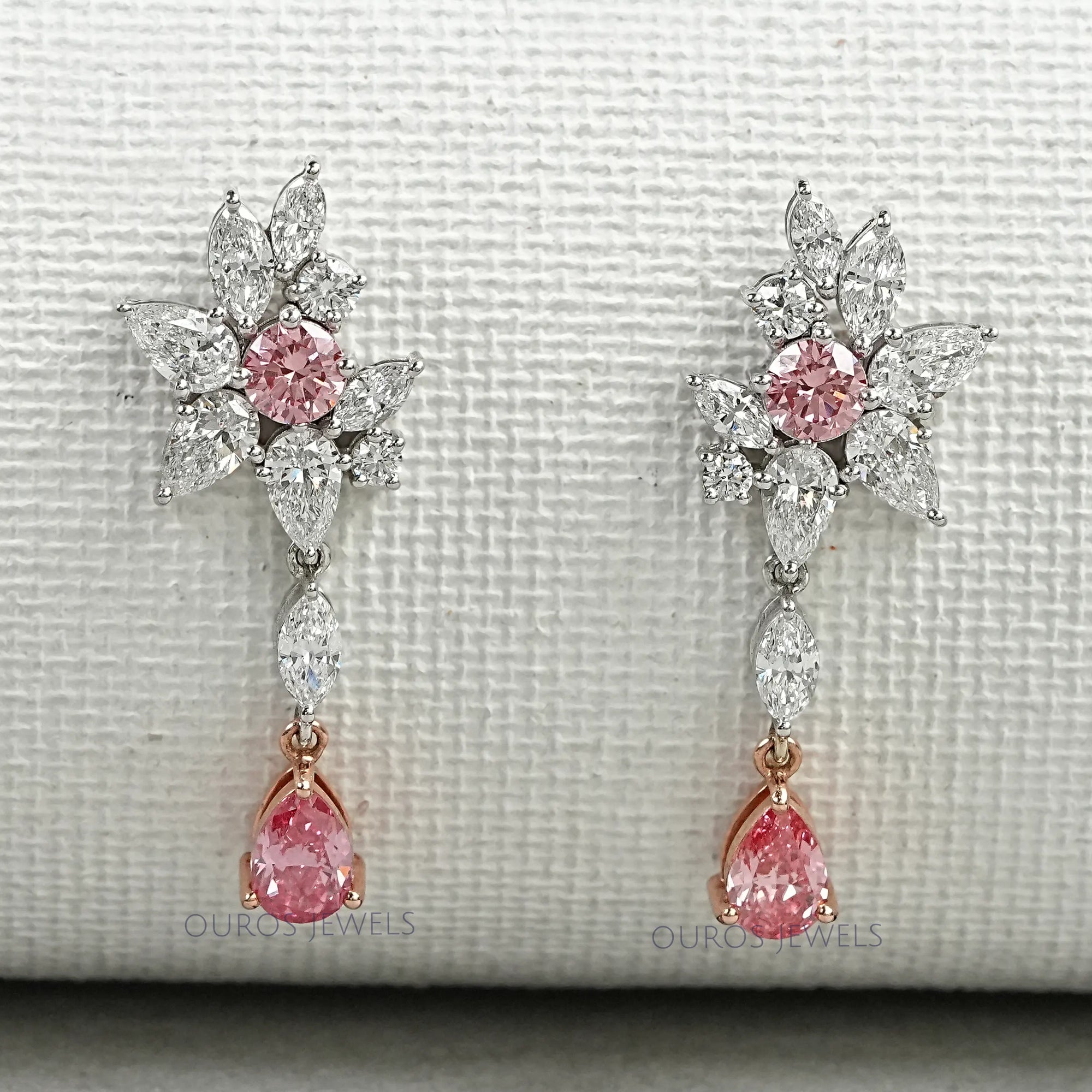 Multi Shape Lab Diamond Cluster Earrings Earrings