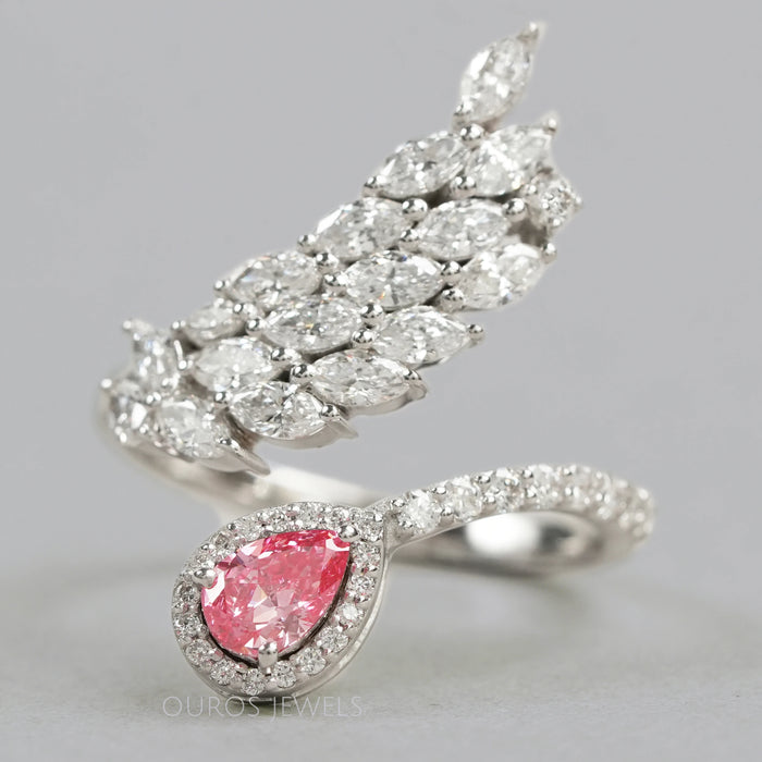 Bague de contournement à feuilles taillées en marquise et en poire