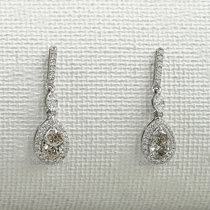 Boucles d'oreilles pendantes en forme de poire olive