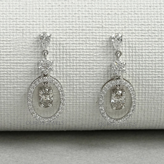 Oval Cut Lab Diamond Drop Earrings Earrings