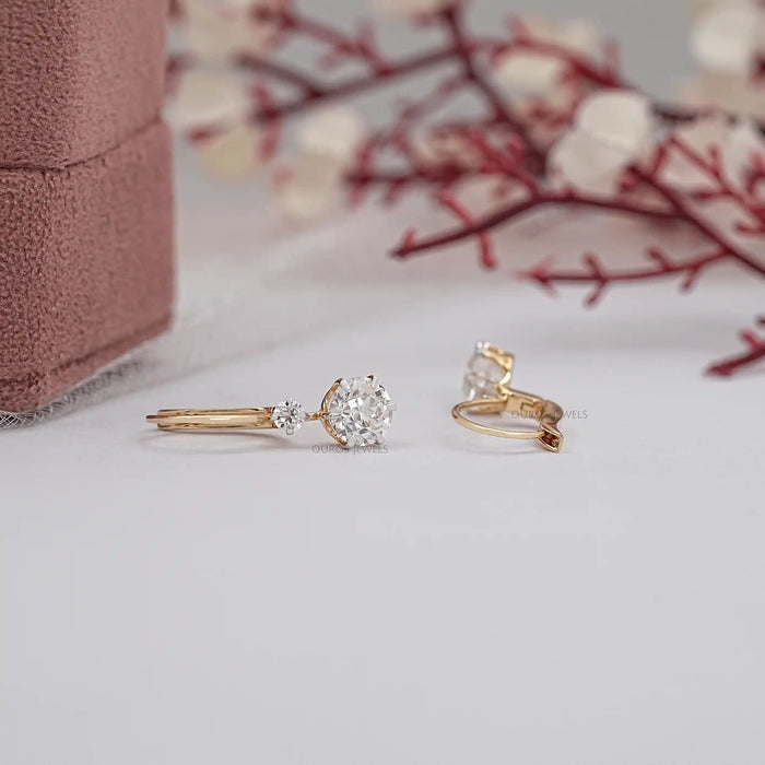 Old European Round Lab Diamond Drop Earrings
