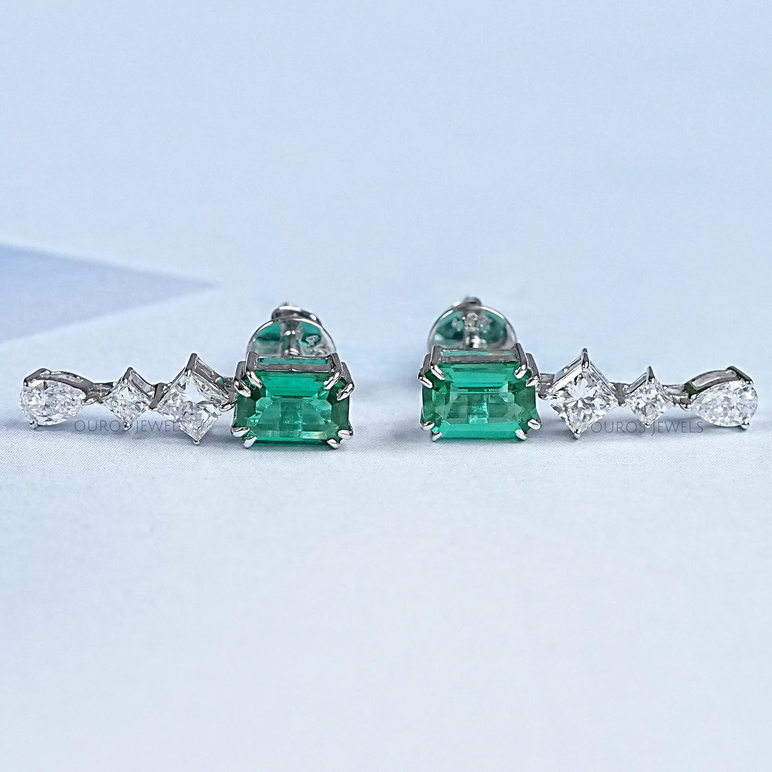 Gemstone Emerald Multi Shape Drop Earrings Earring