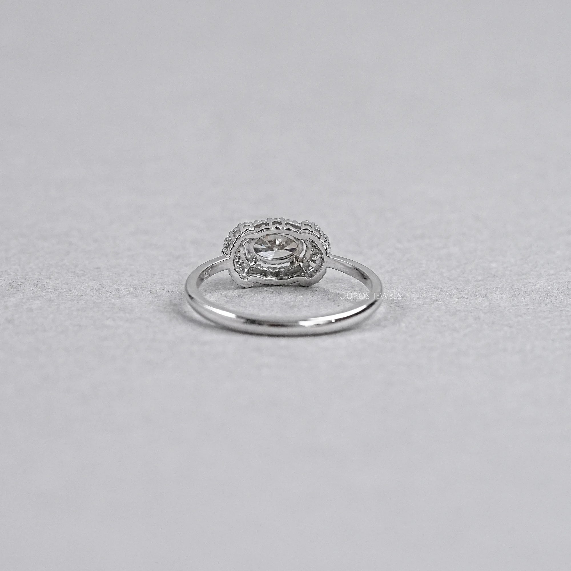 Oval Shape Olive Diamond Halo Ring Ring