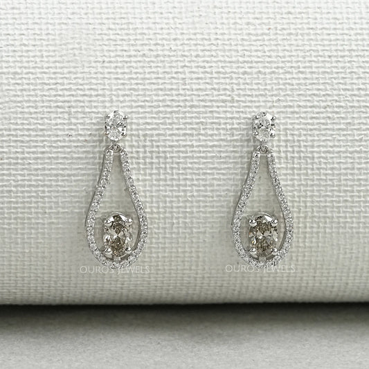 Diamond Layered Teardrop Dangle Earrings Earrings