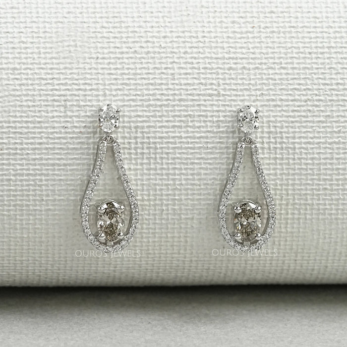 Diamond  Layered Teardrop Dangle Earrings