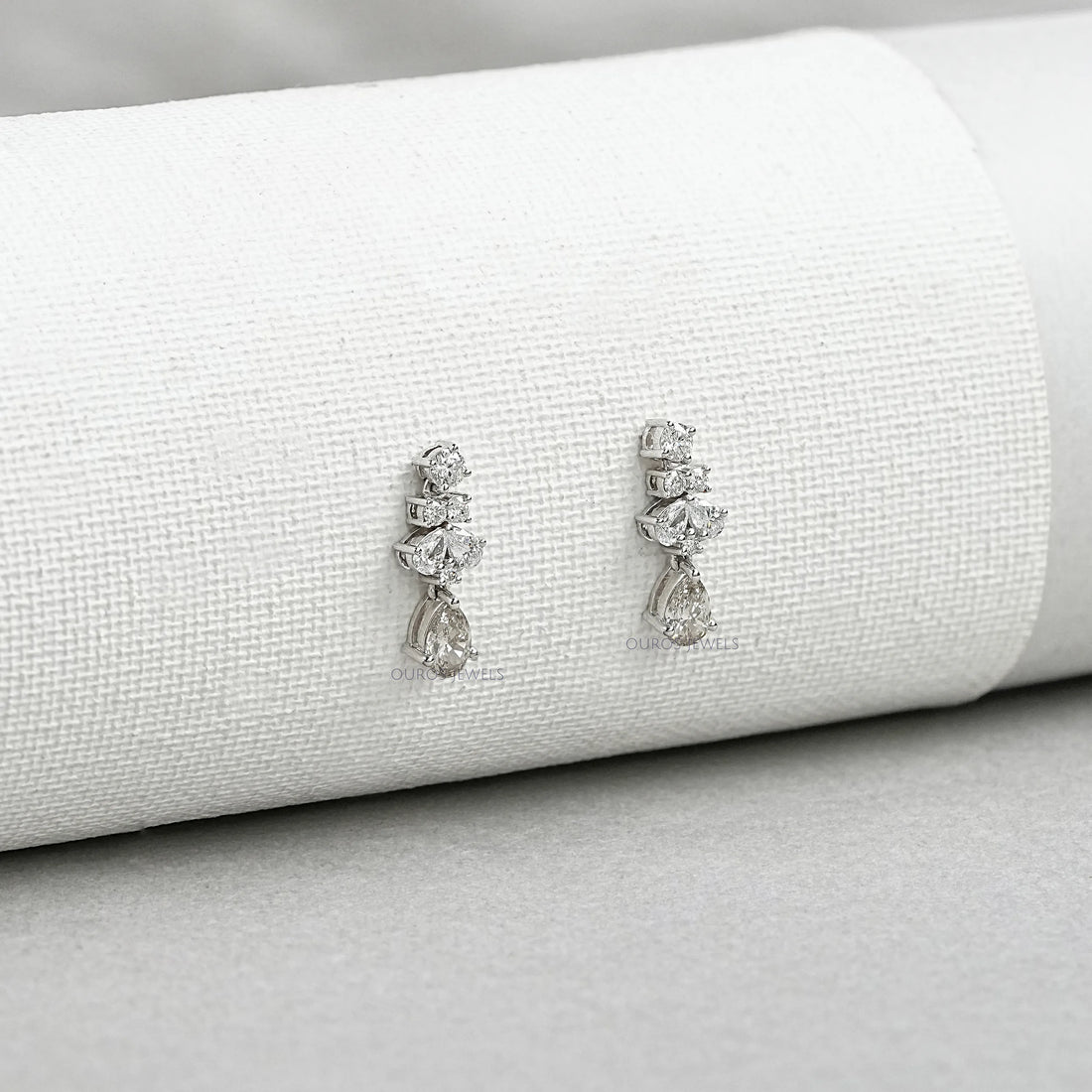 Olive Pear Lab Grown Diamond Drop Earrings Earrings
