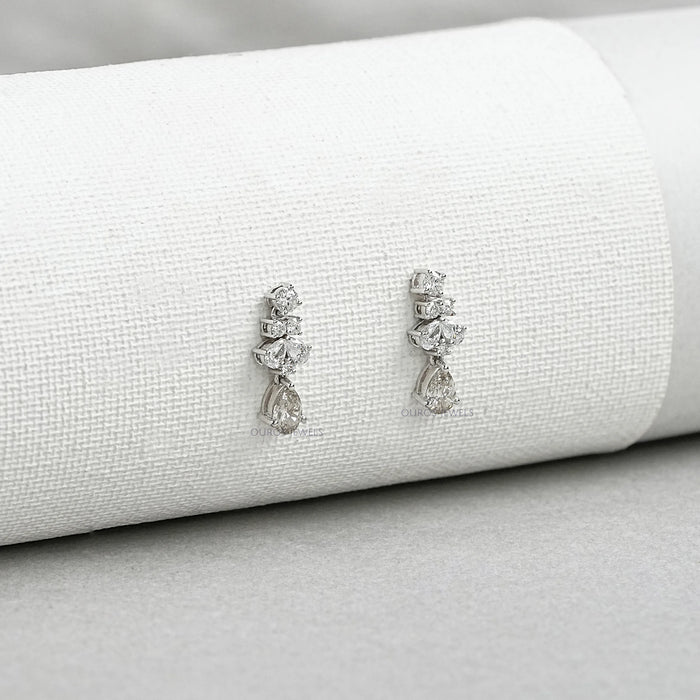 Olive Pear Lab Grown Diamond Drop Earrings