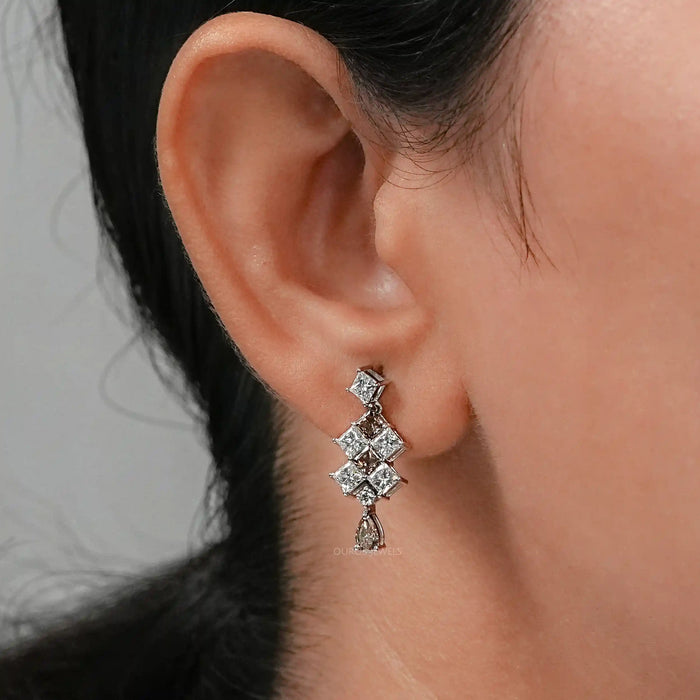 Brown Princess Lab Diamond Drop Earrings