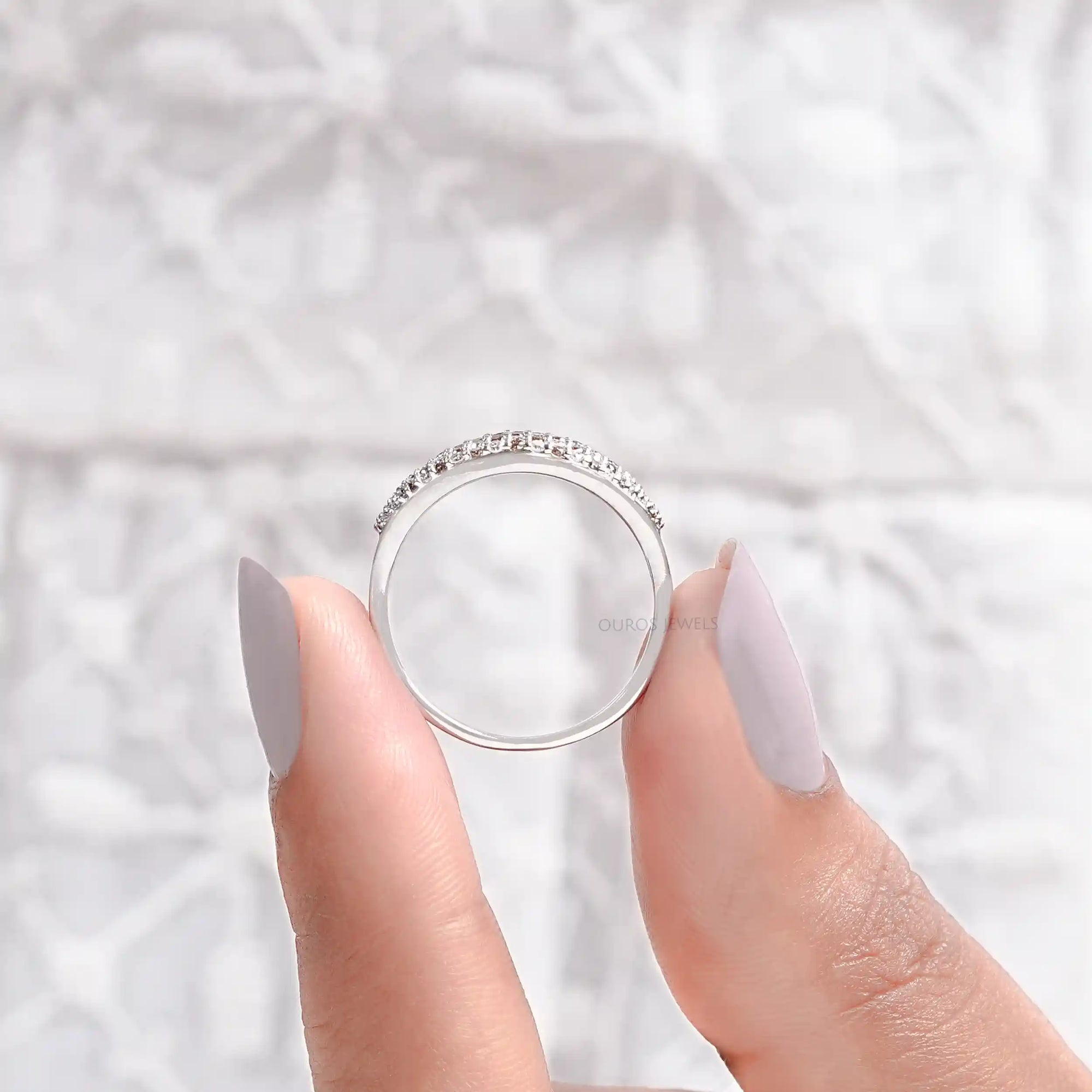 Fancy Brown Round Diamond Pave Set Engagement Ring Ring