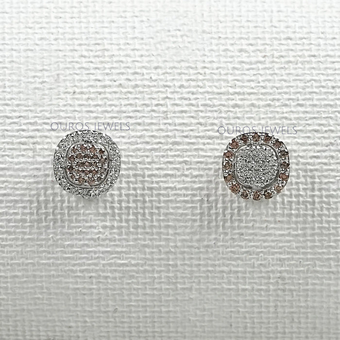 Pave Set Diamond Stud Earrings
