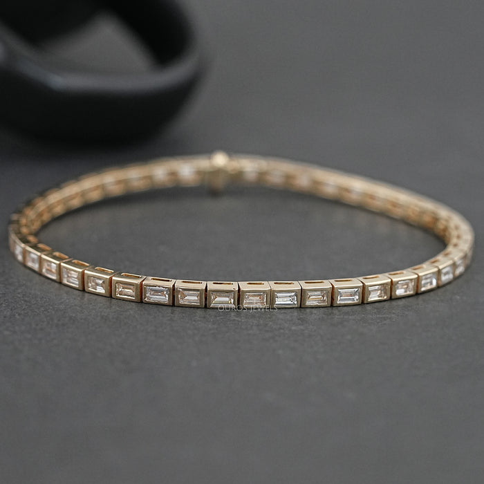 Straight Baguette Cut Channel Set Tennis Bracelet