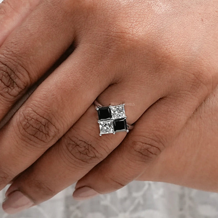 Black Princess Lab Diamond Anniversary Ring