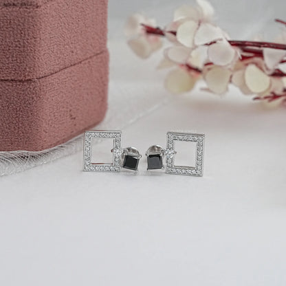 Black Princess Lab Diamond Drop Earrings Earrings