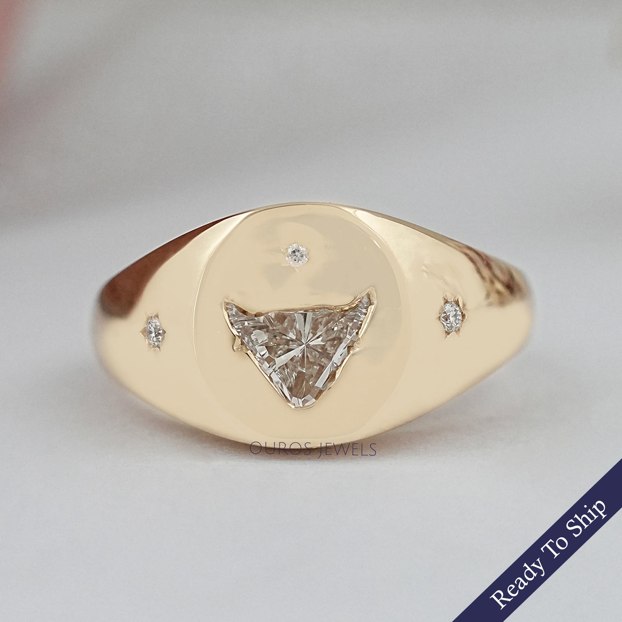 Antique Bull Cut Lab Diamond Wedding Ring Rings