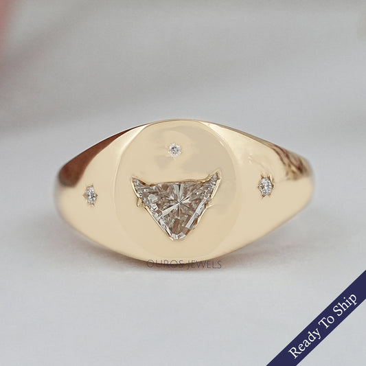 Antique Bull Cut Lab Diamond Wedding Ring Rings