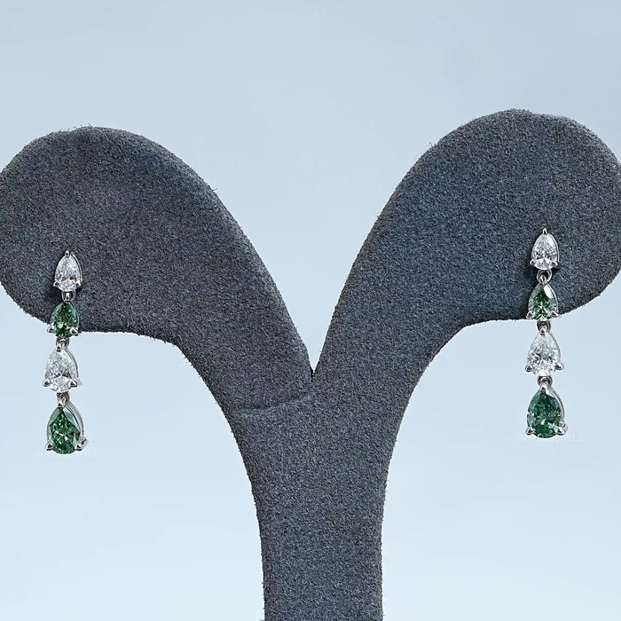 Pear Cut Lab Diamond  Dangle  Earrings