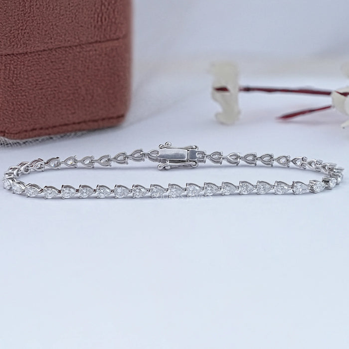 Pear Diamond Tennis Bracelet - East West Set