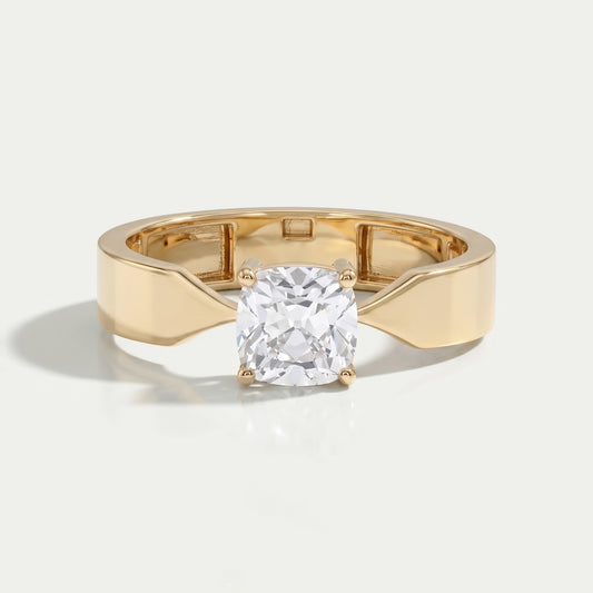 Old Mine Cushion Lab Diamond Solitaire Ring Rings