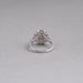 back view of brown octagon lab diamond double halo engagement ring