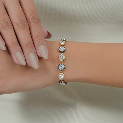 Bracelet tennis à sertissage clos avec diamants de laboratoire ronds de 3,00 mm