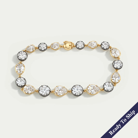 Bracelet tennis à sertissage clos avec diamants de laboratoire ronds de 3,00 mm
