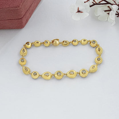 Bracelet tennis à sertissage clos avec diamants de laboratoire ronds de 3,00 mm