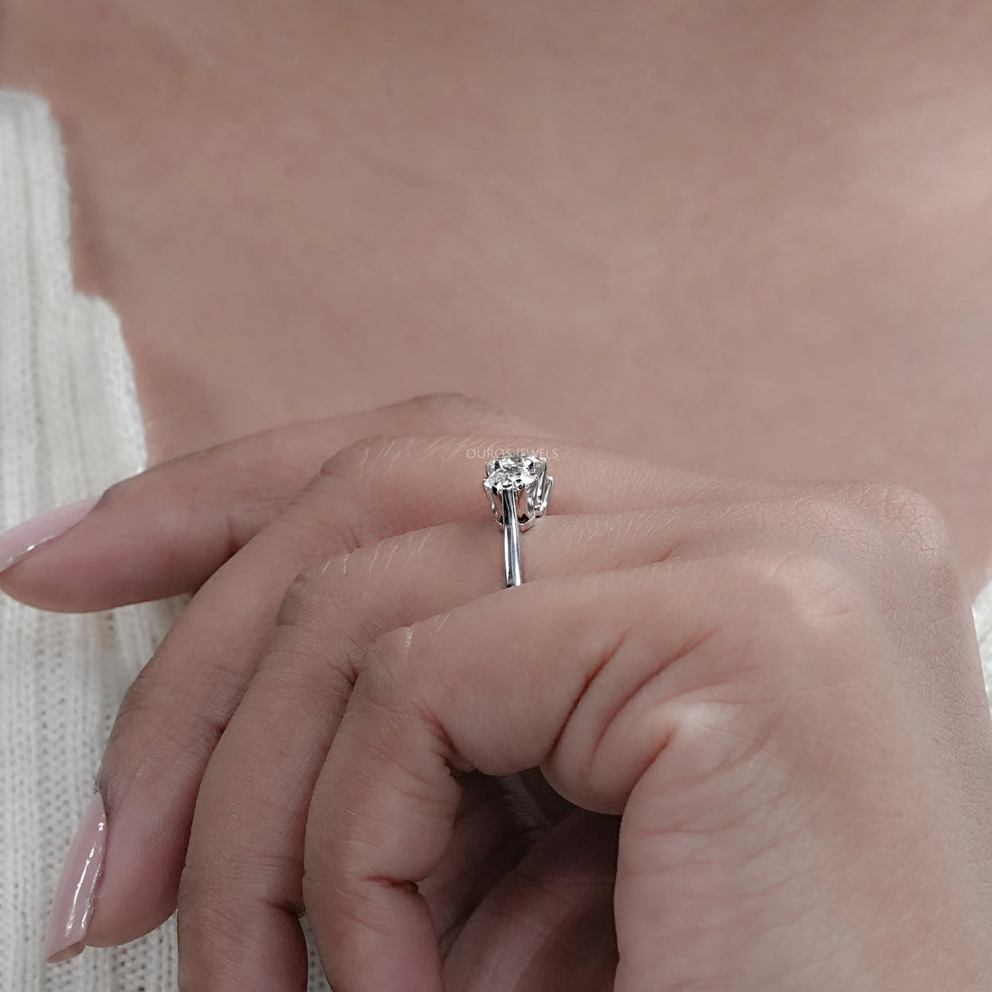 Trilogy Old European Round Cut Engagement Ring Rings