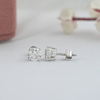 Old European (OEC) Round Cut Lab Diamond Stud Earring
