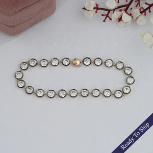 Old European Round Cut Bezel Set Diamond Bracelet