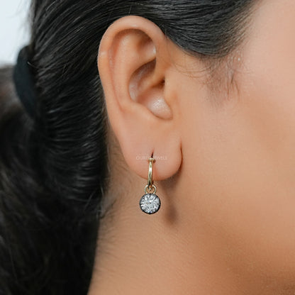 Boucles d'oreilles heurtoirs de porte en diamant taille ancienne