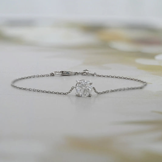 Old European Round Diamond Solitaire Bracelet
