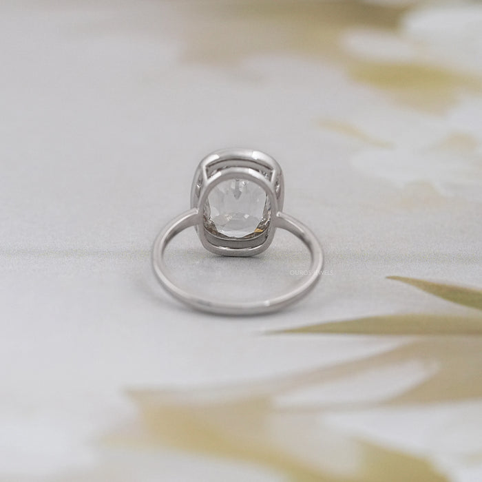 Old Mine Cushion Cut Bezel Set Solitaire Engagement Ring