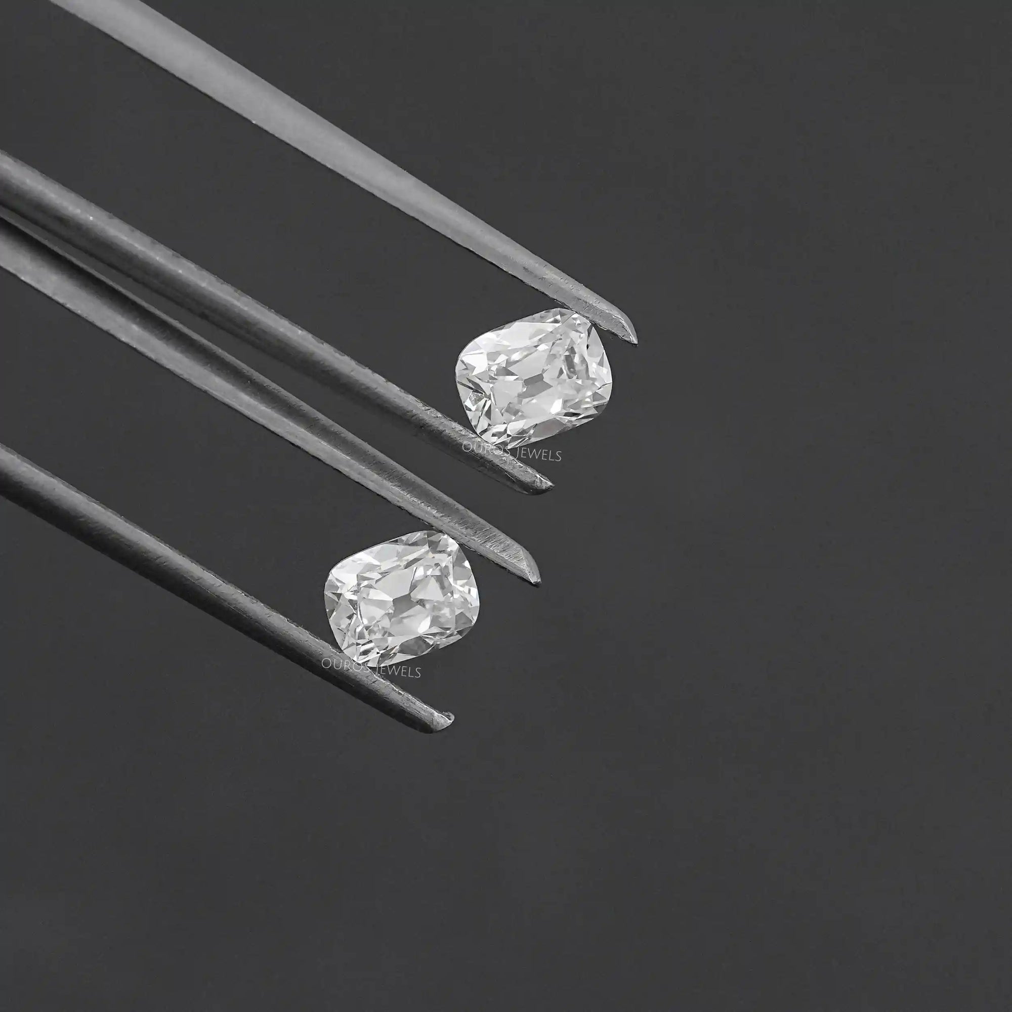 Lab Diamond Old Mine Cushion Matching Pair Loose