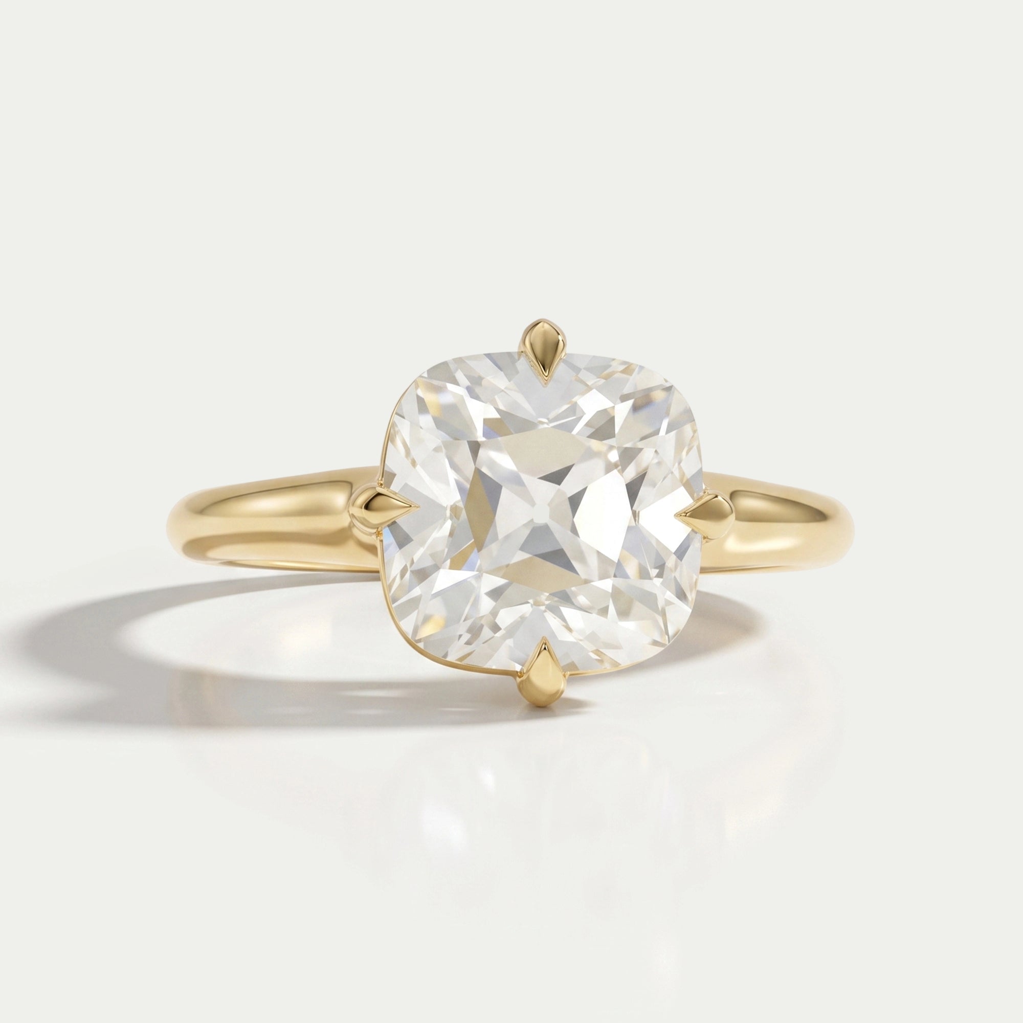 Square Old Mine Cushion Cut Engagement Ring Ring
