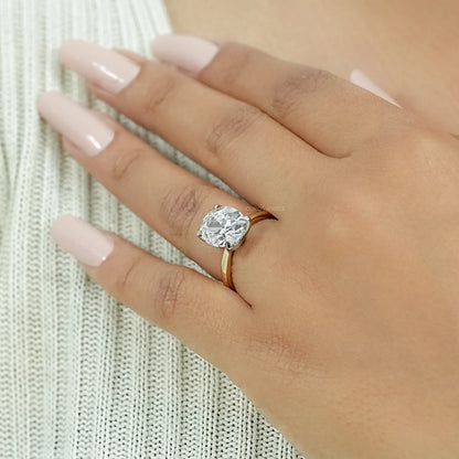 Solitaire Old Mine Cut Oval Diamond Engagement Ring Rings