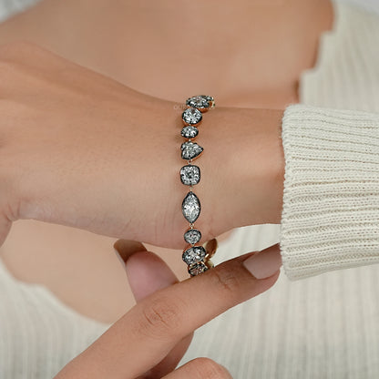 Multi Shape Old Cut Lab Diamond Bracelet
