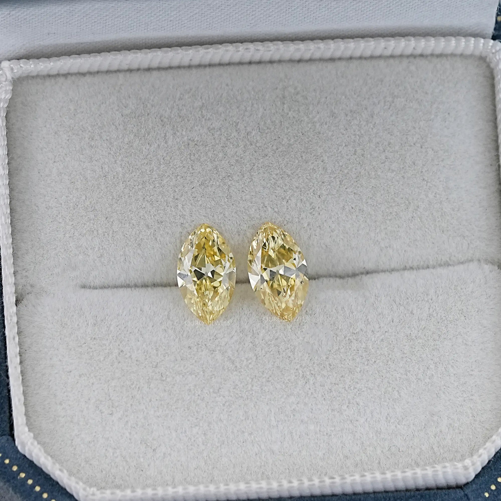 Old Mine Marquise Cut Lab Grown Diamond - Fancy Intense Yellow Loose