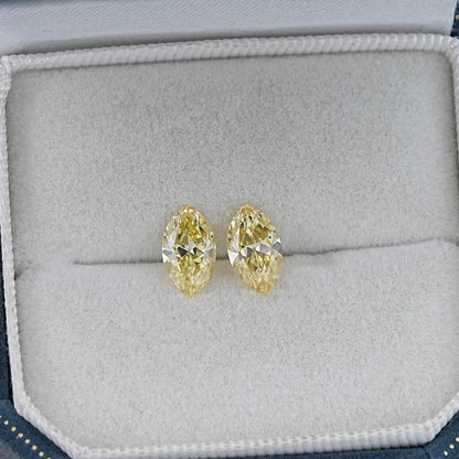Old Mine Marquise Cut Lab Grown Diamond - Fancy Intense Yellow Loose