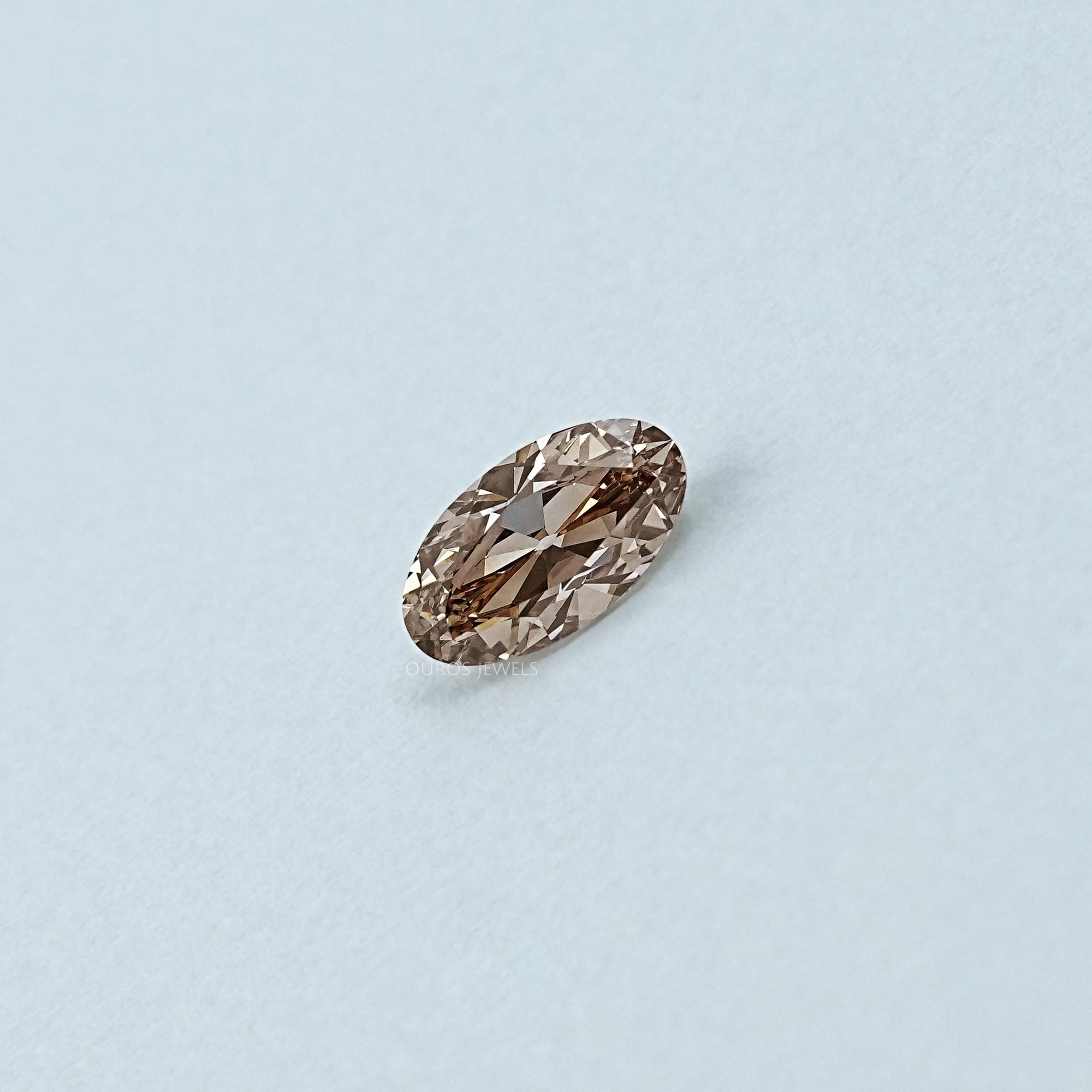 Champagne Old Mine Moval Cut Lab Diamond Loose