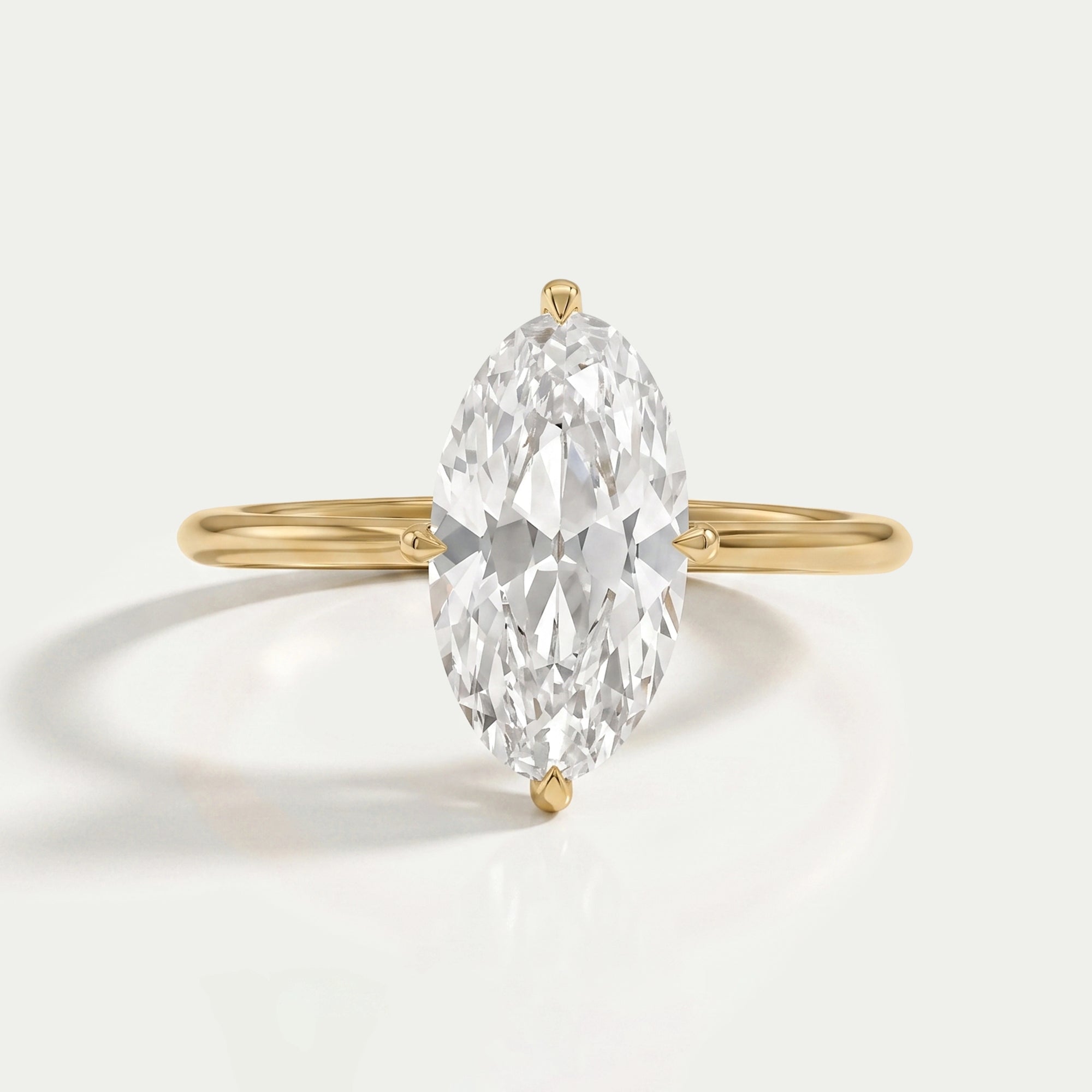 Old Mine Moval Lab Diamond Solitaire Engagement Ring Ring