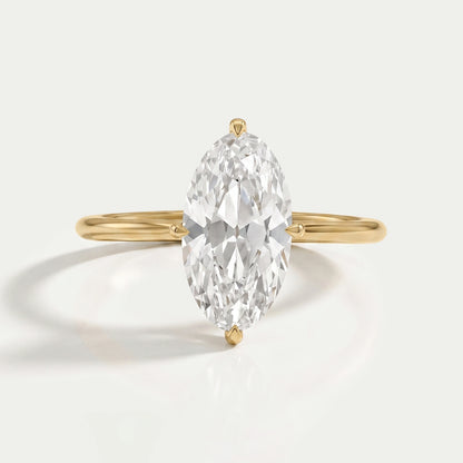 Old Mine Moval Lab Diamond Solitaire Engagement Ring Ring